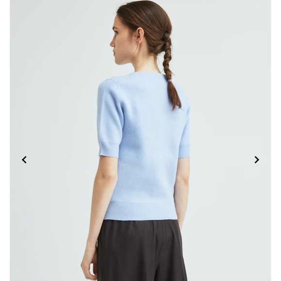 The row wool and cashmere baby blue crop top sweater - Picture 7 of 7